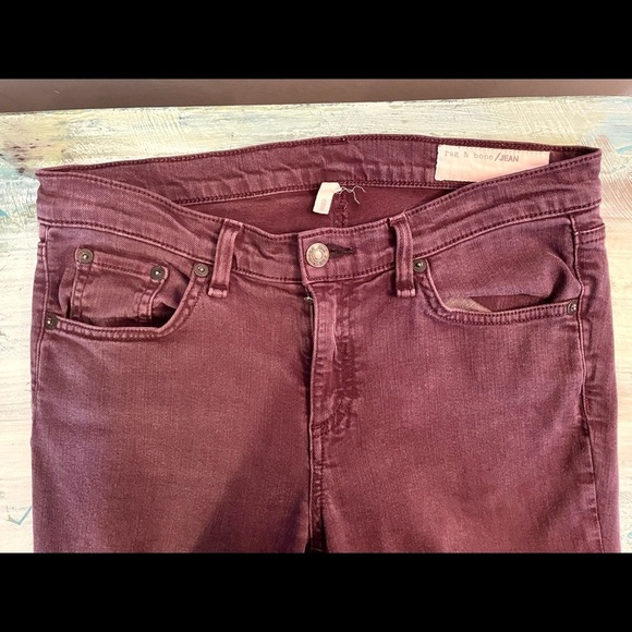 Rag & Bone Wine Distressed Skinnies - Picture 6 of 10